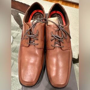 Rockport Brown Leather Lace-Up Oxfords Apron Toe - Size 16 Mens
